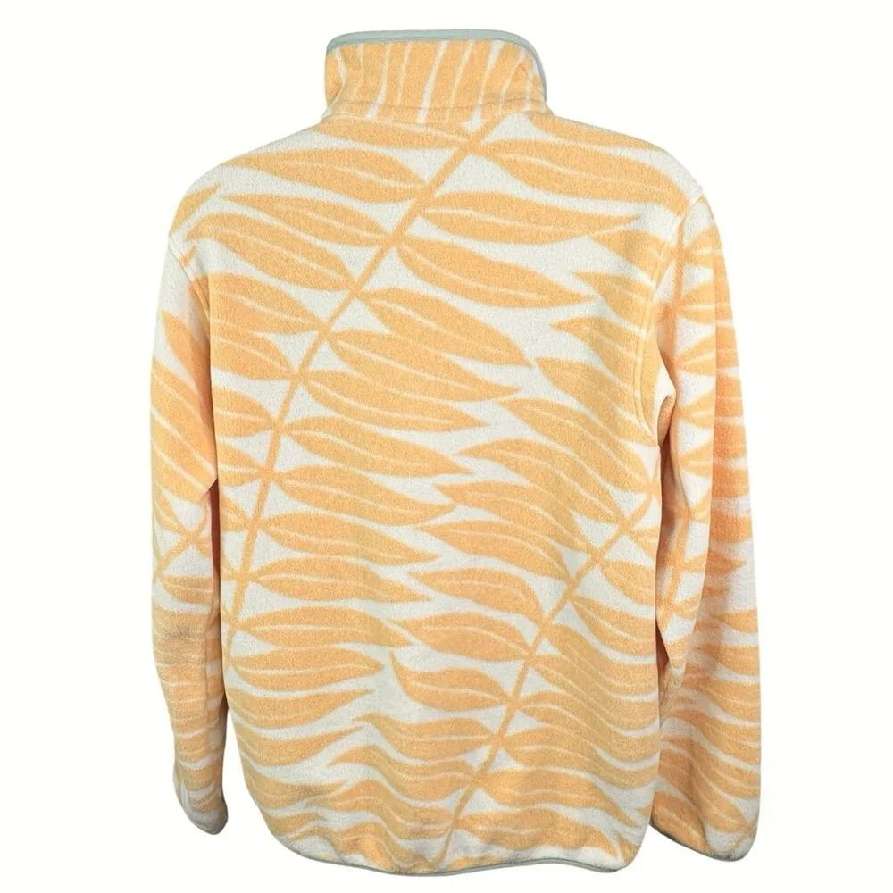 Patagonia Synchilla Snap-T Pullover Eucalyptus Fronds Vela Peach Yellow Women S - Picture 6 of 9